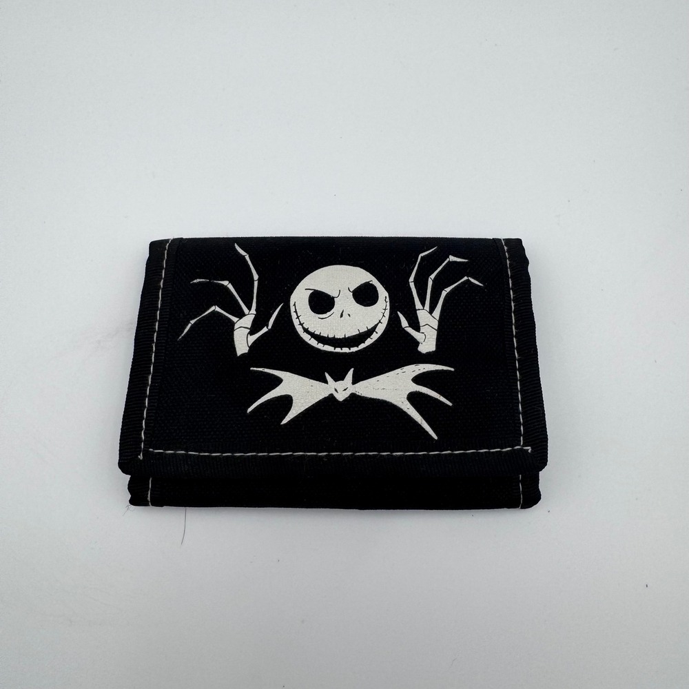 Nightmare Before Christmas Jack Skellington Zero Trifold Canvas Wallet Black